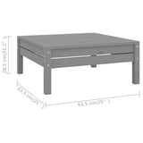 10 Piece Garden Lounge Set Solid Pinewood Grey - Close-Up Angle