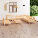 10 Piece Garden Lounge Set Solid Pinewood