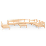 11 Piece Garden Lounge Set Solid Pinewood