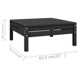 11 Piece Garden Lounge Set Solid Pinewood Black