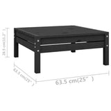 12 Piece Garden Lounge Set Solid Pinewood Black