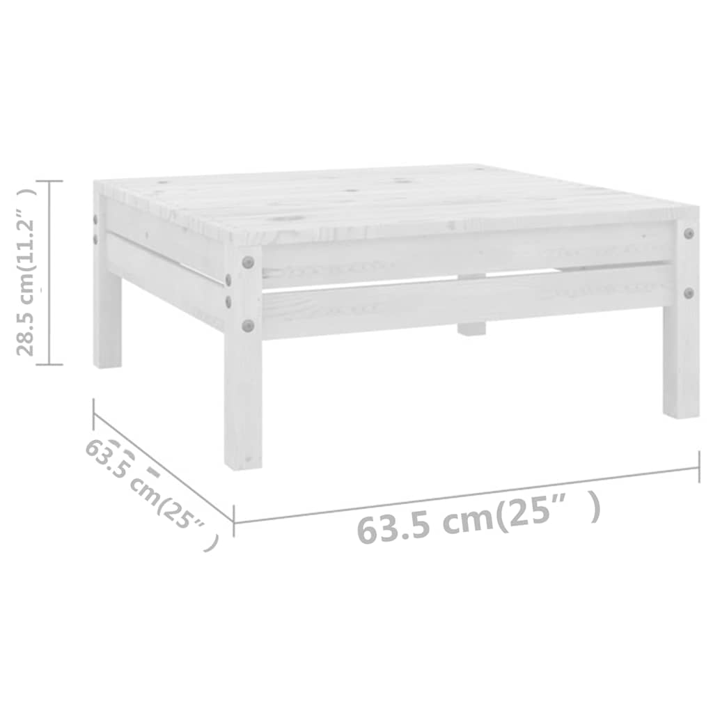 14 Piece Garden Lounge Set Solid Wood Pine White