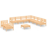10 Piece Garden Lounge Set Solid Pinewood
