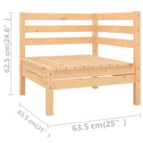 10 Piece Garden Lounge Set Solid Pinewood - Rear View