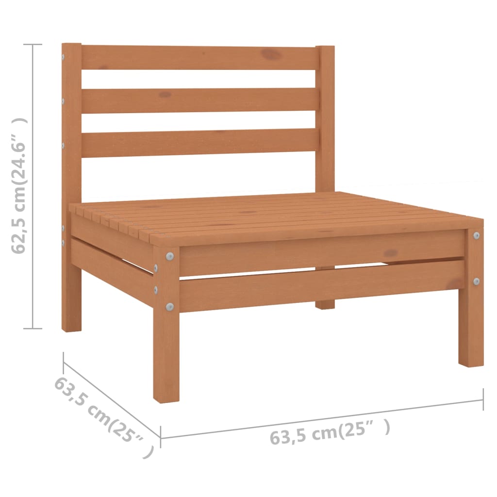 10 Piece Garden Lounge Set Solid Pinewood Honey Brown