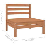 10 Piece Garden Lounge Set Solid Pinewood Honey Brown - Low Angle