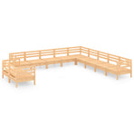 11 Piece Garden Lounge Set Solid Wood Pine