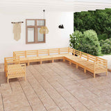 11 Piece Garden Lounge Set Solid Wood Pine