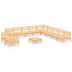 12 Piece Garden Lounge Set Solid Wood Pine