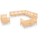 11 Piece Garden Lounge Set Solid Pinewood