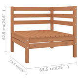13 Piece Garden Lounge Set Solid Pinewood Honey Brown