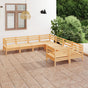 8 Piece Garden Lounge Set Solid Wood Pine