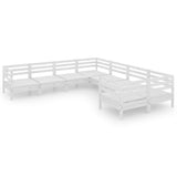 8 Piece Garden Lounge Set Solid Pinewood White