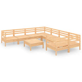9 Piece Garden Lounge Set Solid Pinewood