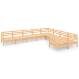 9 Piece Garden Lounge Set Solid Wood Pine