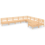 9 Piece Garden Lounge Set Solid Wood Pine