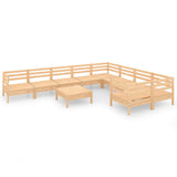 10 Piece Garden Lounge Set Solid Pinewood