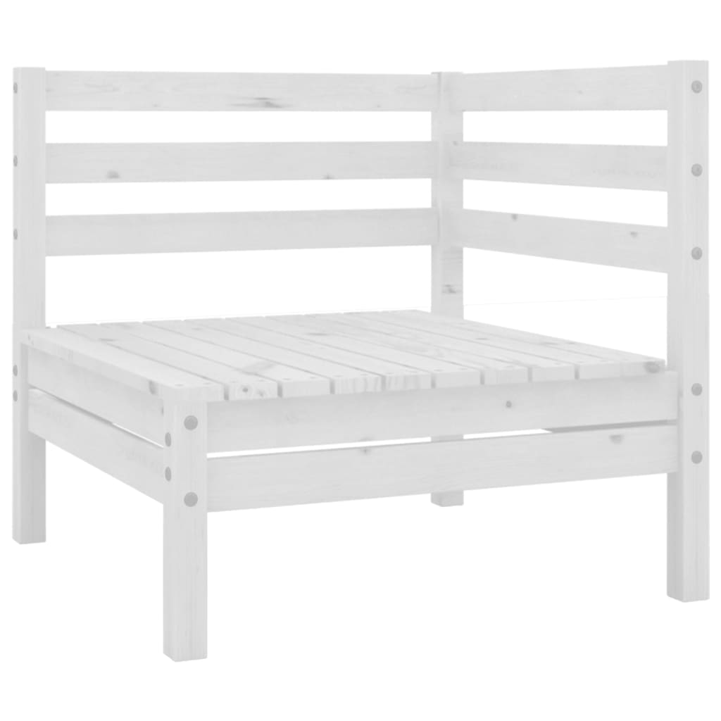 10 Piece Garden Lounge Set White Solid Pinewood