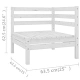 10 Piece Garden Lounge Set White Solid Pinewood