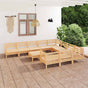 11 Piece Garden Lounge Set Solid Wood Pine