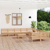 11 Piece Garden Lounge Set Solid Pinewood
