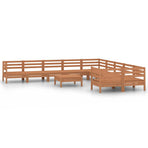 11 Piece Garden Lounge Set Honey Brown Solid Wood Pine