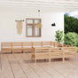 11 Piece Garden Lounge Set Solid Wood Pine