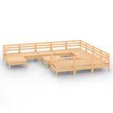 12 Piece Garden Lounge Set Solid Pinewood