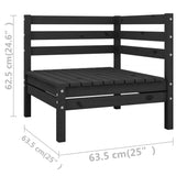 12 Piece Garden Lounge Set Black Solid Pinewood