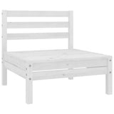 12 Piece Garden Lounge Set White Solid Pinewood