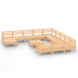 13 Piece Garden Lounge Set Solid Pinewood