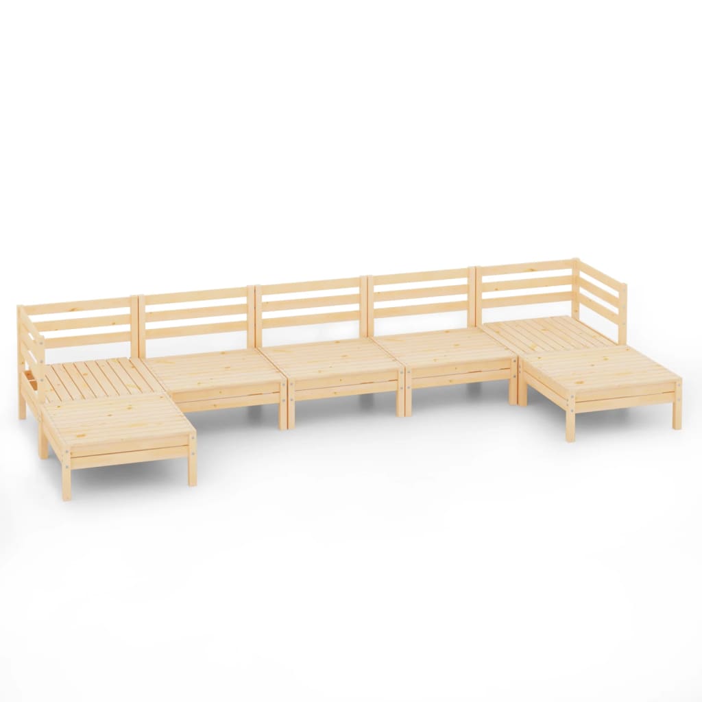 7 Piece Garden Lounge Set Solid Pinewood