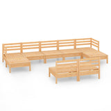 9 Piece Garden Lounge Set Solid Pinewood - Front View