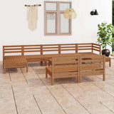 10 Piece Garden Lounge Set Honey Brown Solid Wood Pine