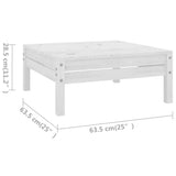11 Piece Garden Lounge Set White Solid Pinewood