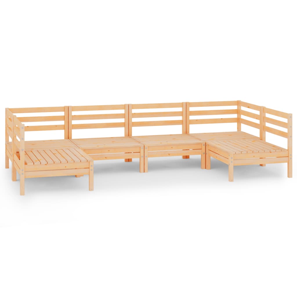 6 Piece Garden Lounge Set Solid Pinewood