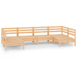 6 Piece Garden Lounge Set Solid Pinewood - Front View