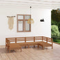 6 Piece Garden Lounge Set Honey Brown Solid Wood Pine
