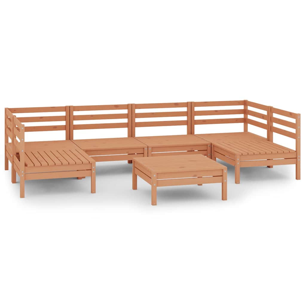 7 Piece Garden Lounge Set Honey Brown Solid Wood Pine