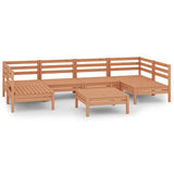 7 Piece Garden Lounge Set Honey Brown Solid Wood Pine