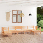 7 Piece Garden Lounge Set Solid Wood Pine