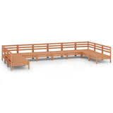 10 Piece Garden Lounge Set Honey Brown Solid Pinewood