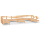 11 Piece Garden Lounge Set Solid Pinewood - Front View