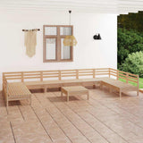 11 Piece Garden Lounge Set Solid Pinewood