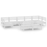 10 Piece Garden Lounge Set White Solid Pinewood