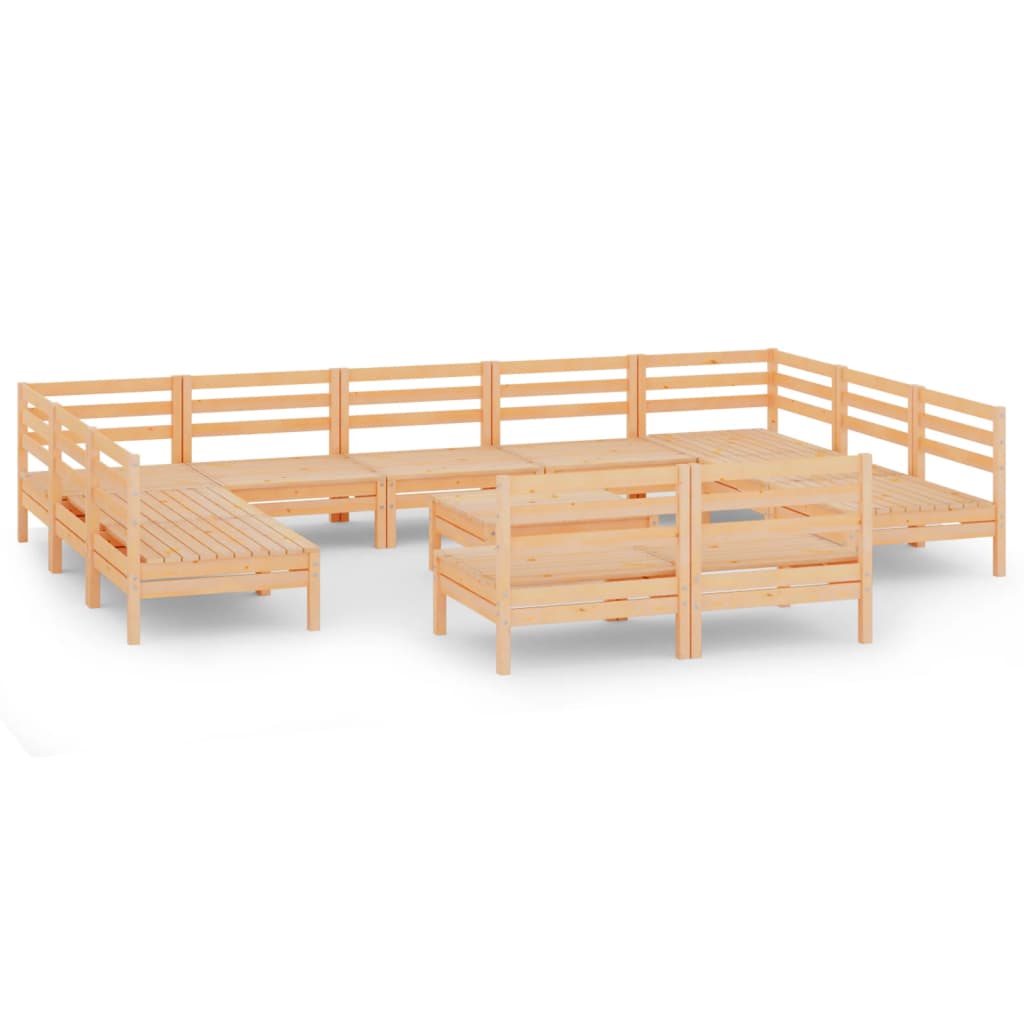 12 Piece Garden Lounge Set Solid Pinewood
