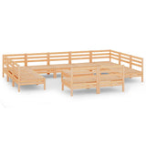 12 Piece Garden Lounge Set Solid Pinewood