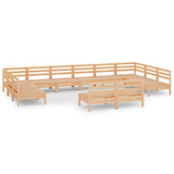 12 Piece Garden Lounge Set Solid Pinewood