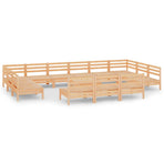 14 Piece Garden Lounge Set Solid Pinewood