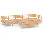 10 Piece Garden Lounge Set Solid Pinewood